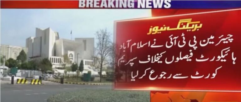 PTI Chairman Files Appeal in Supreme Court Against IHC Ruling in Toshakhana Case