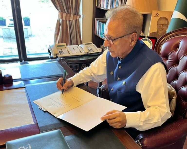 President Alvi Approves Army Act Amendment and Official Secrets Act Bills